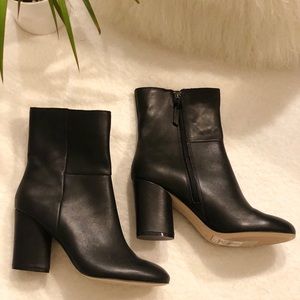 Saks Fifth Avenue black leather booties